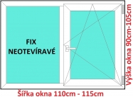 Okna FIX+OS SOFT rka 110 a 115cm x vka 90-105cm